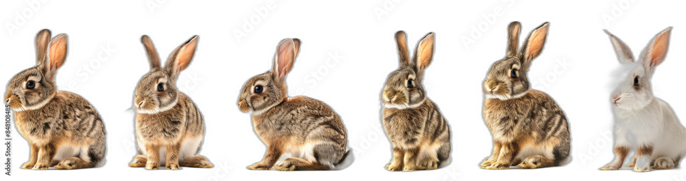 In this PNG file, you will see an elevation front view of a rabbit run, isolated on a transparency background In this PNG file, you will see an elevation front view of a rabbit run, isolated on a transparency background