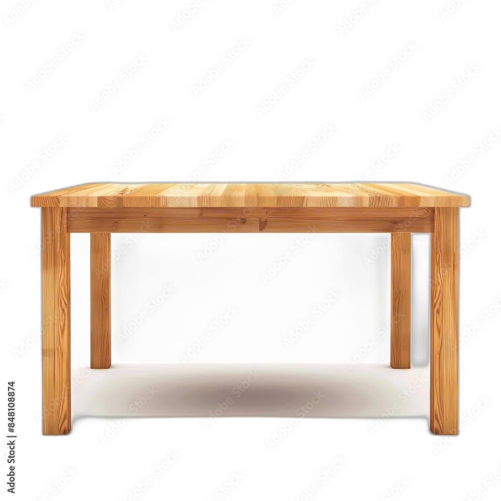 An oak rectangular dining table with a transparent background An oak rectangular dining table with a transparent background