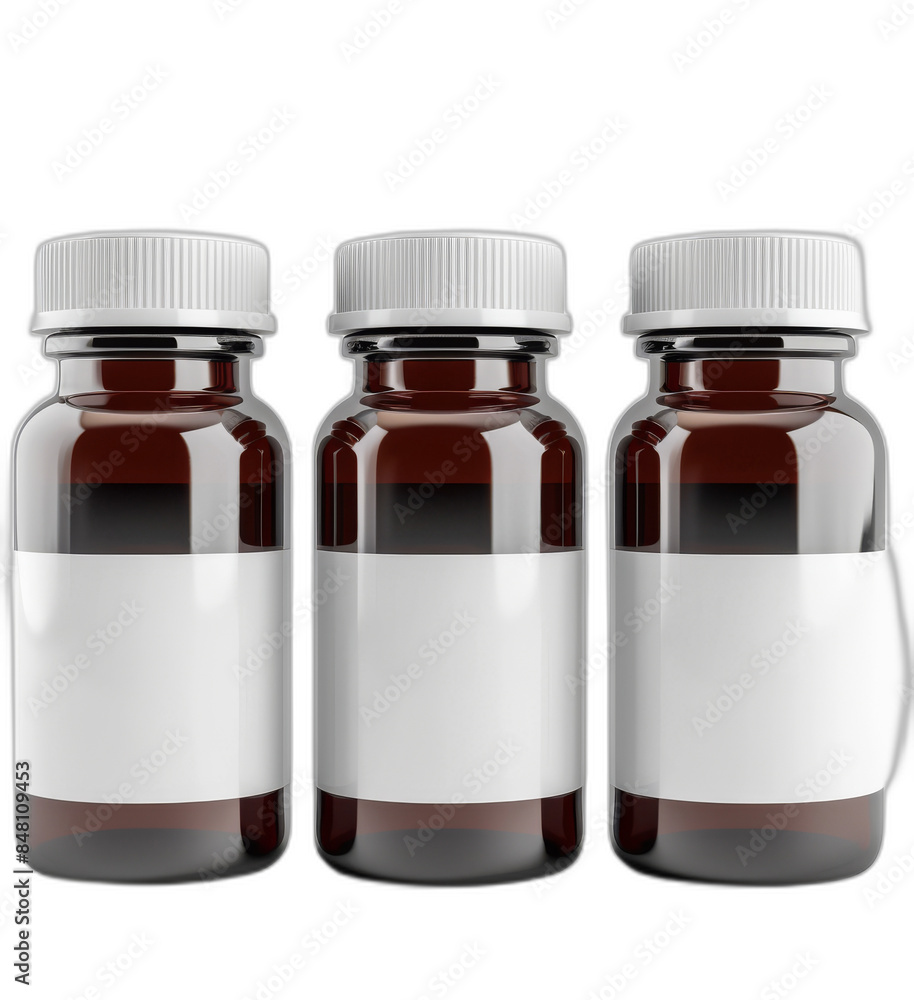 PNG image of vitamin bottles with blank labels on transparent backgrounds PNG image of vitamin bottles with blank labels on transparent backgrounds