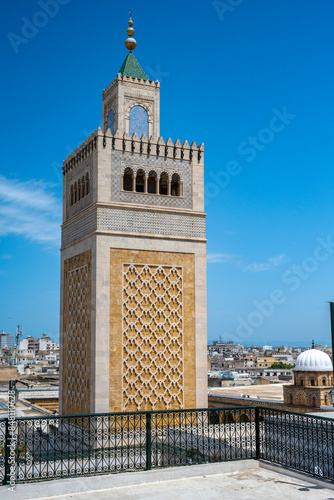 Zitouna Mosque,Located in the heart of Tunis' medina, this important mosque was founded in 734 and built on a site once occupied by a church. It was totally rebuilt in the 9th century and restored 