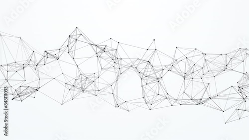 White plexus network connection background. Plexus wireframe network background. Seamless loop