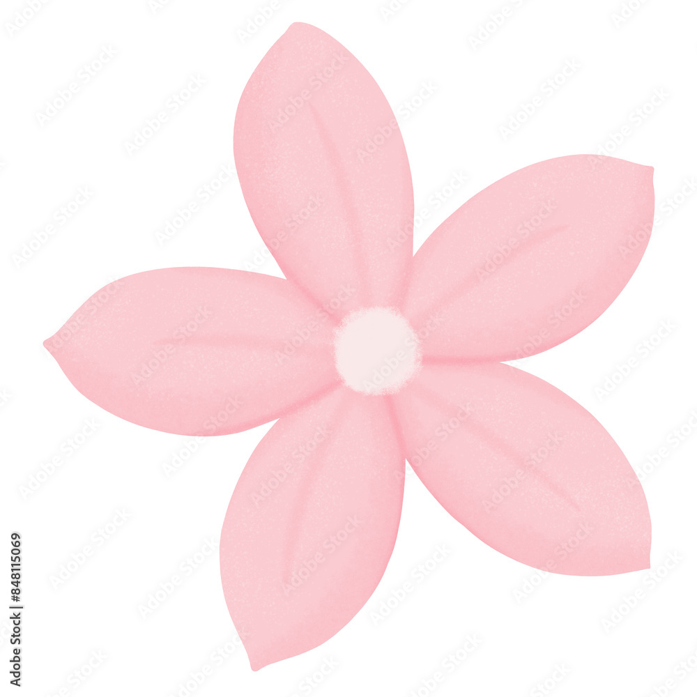 Clipart of cute soft pink flower in bloom illustration Clipart of cute soft pink flower in bloom illustration