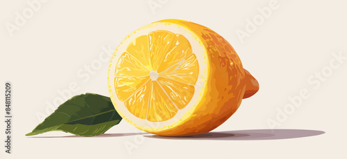Lemon on a white background. Vector flat minimalistic isolated illustration.