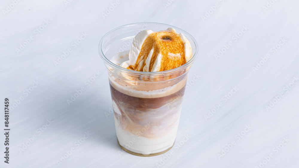 Iced coffee glass isolated 