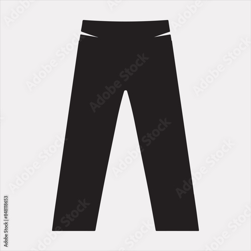 Modern and fashionable pants vector silhouette on a white background.