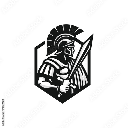 Roman warrior logo vector. EPS 10 editable vector