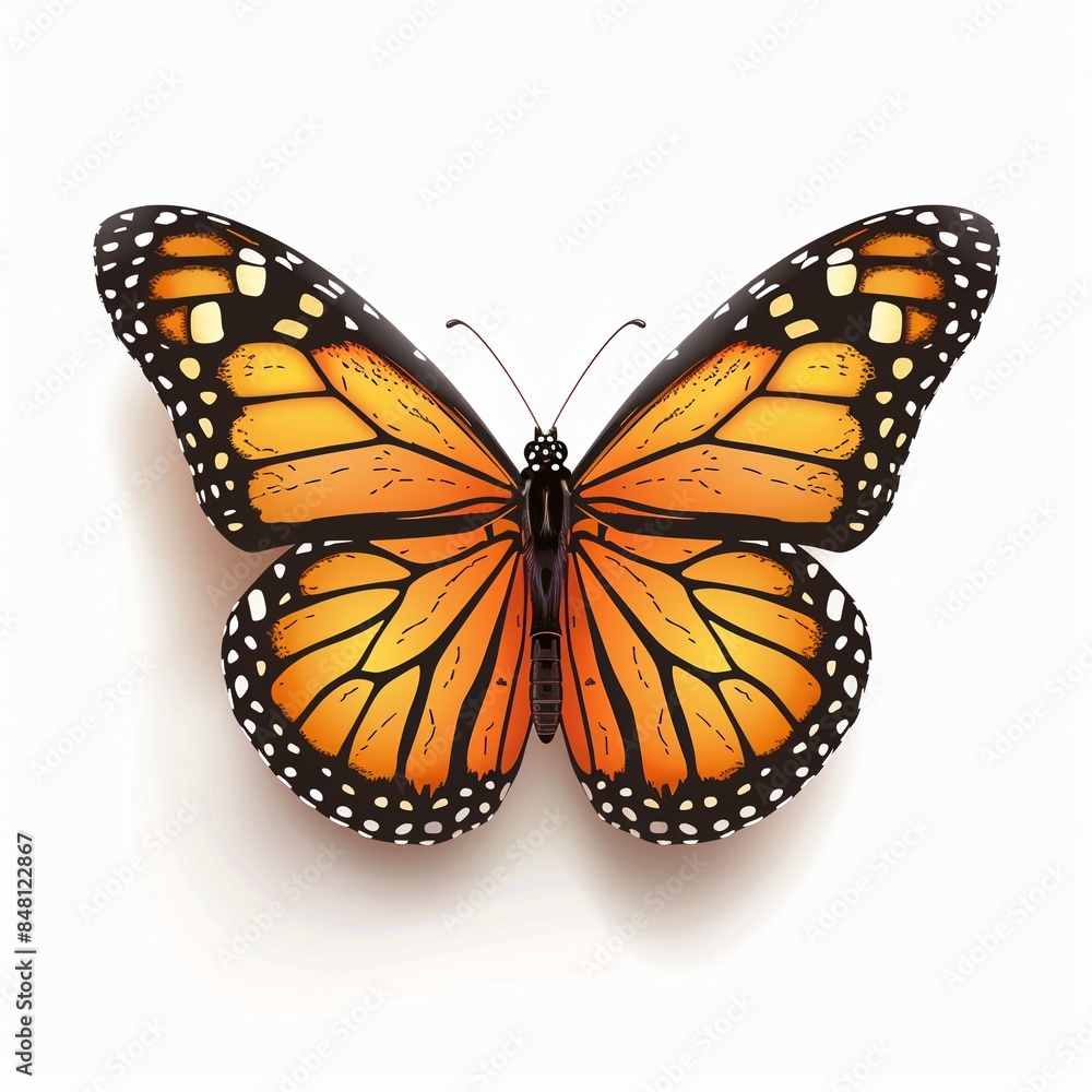Fototapeta premium Beautiful colorful butterfly isolated over white background