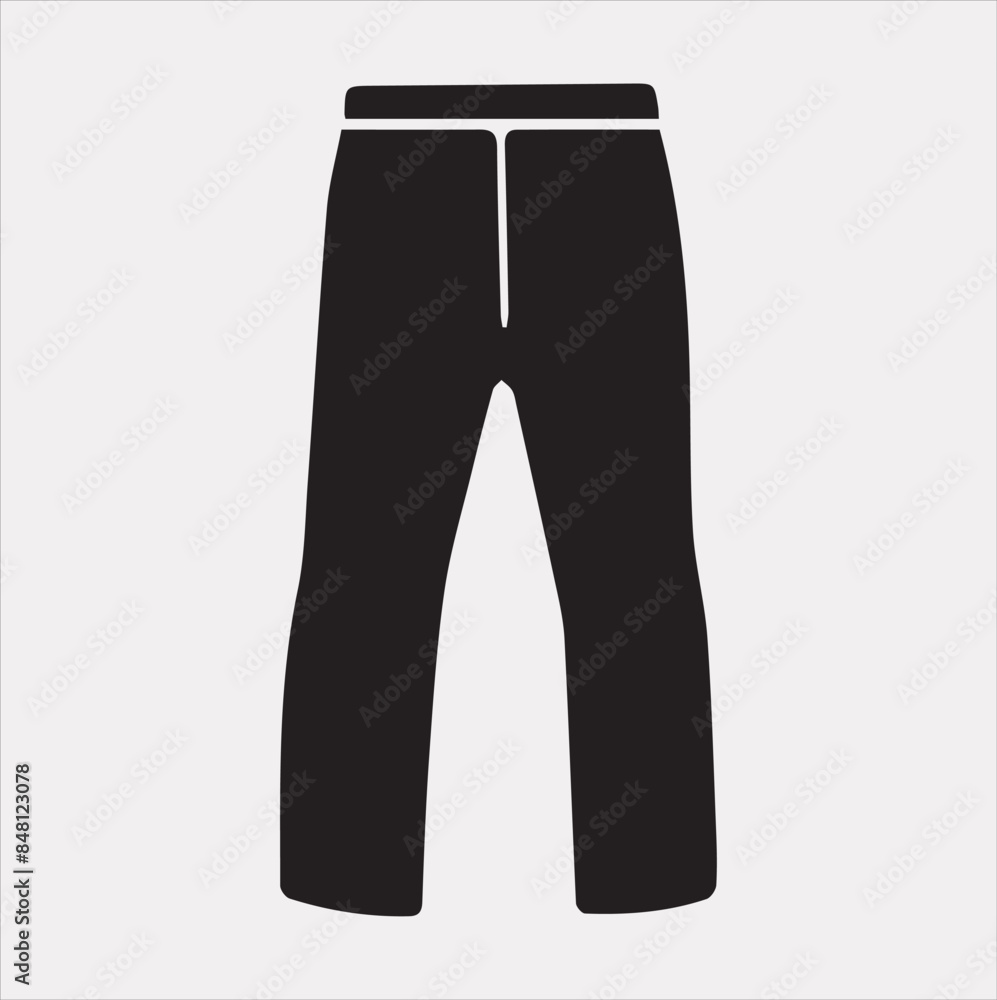 Modern and fashionable pants vector silhouette on a white background. Modern and fashionable pants vector silhouette on a white background.