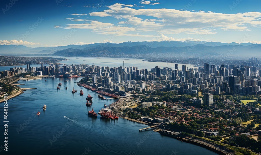 City Skyline Across Large Body of Water City Skyline Across Large Body of Water