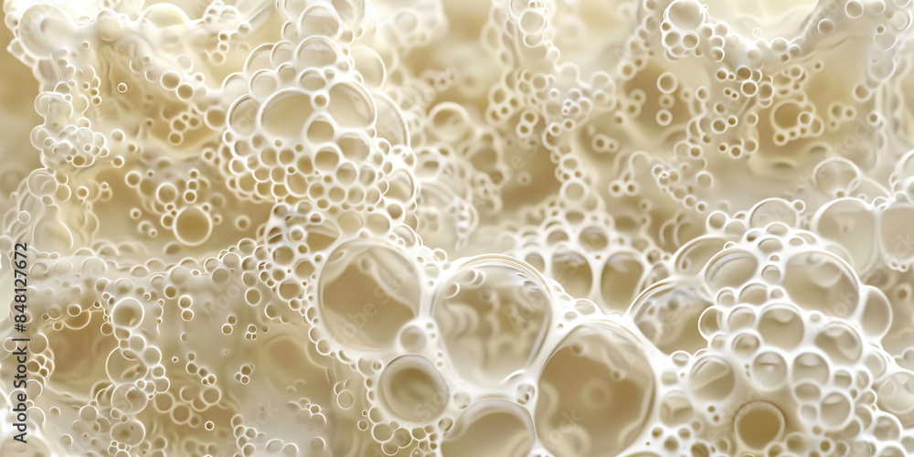 Frothy Foam: Close-Up of Bubbly and Textured Foam Surface. Frothy Foam: Close-Up of Bubbly and Textured Foam Surface.