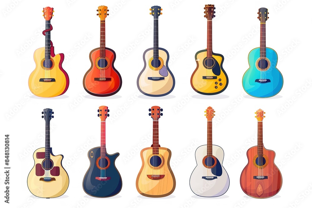 Fototapeta premium guitar icons over white background elegant design