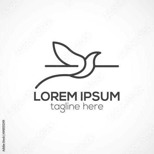 A bird logo design concept isolated vector template illustration