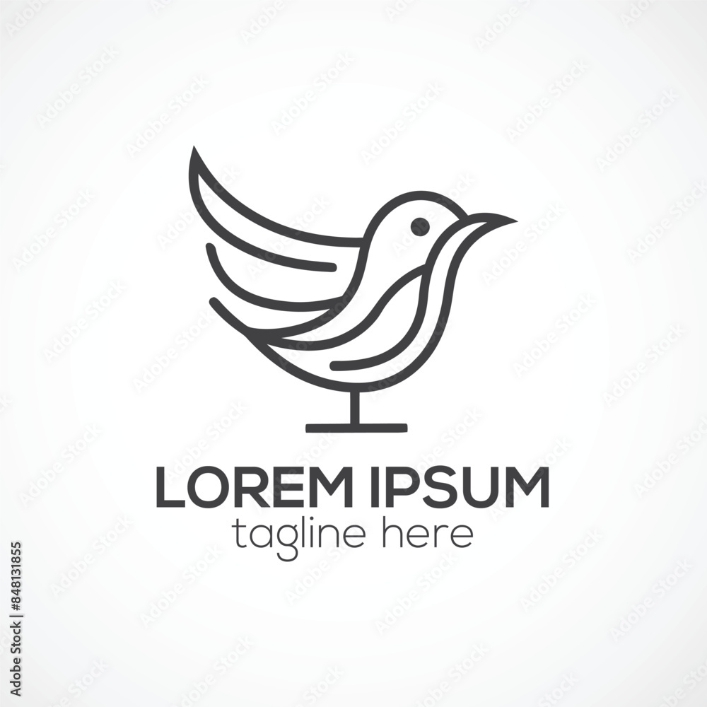 A bird logo design concept isolated vector template illustration A bird logo design concept isolated vector template illustration