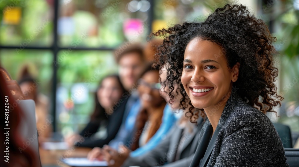 Teaching Team. Businesswoman Leading Multiracial Team Meeting in Office Teaching Team. Businesswoman Leading Multiracial Team Meeting in Office