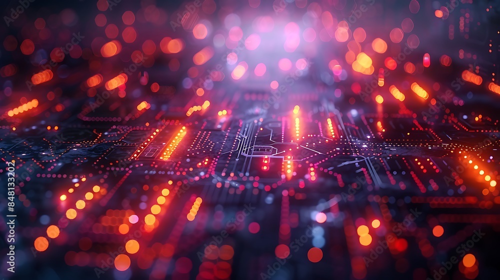 Fototapeta premium a glowing electronic circuit