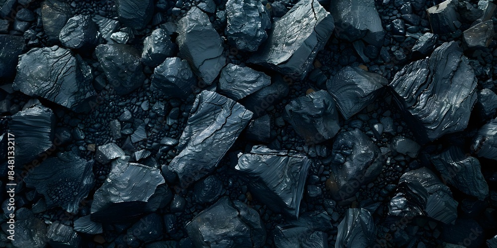 Aerial view of black coal pile texture with space for text. Concept Coal Piles, Text Space, Aerial View, Industrial Texture Aerial view of black coal pile texture with space for text. Concept Coal Piles, Text Space, Aerial View, Industrial Texture