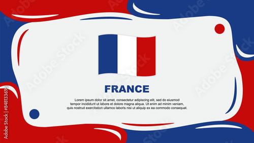 France Flag Abstract Background Flat Design Template. France Independence Day Banner Wallpaper Vector Illustration. France Illustration