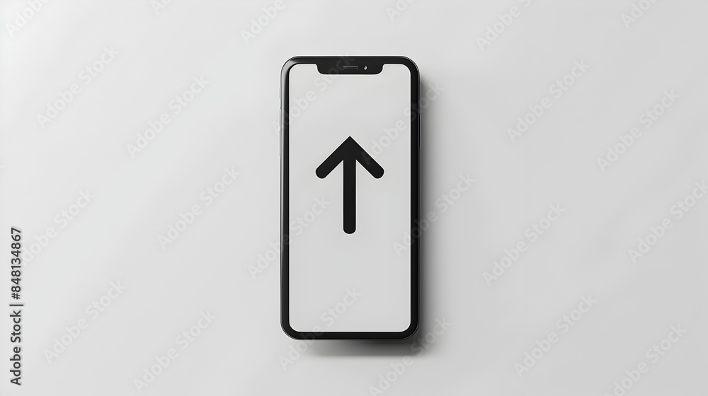 Sleek Minimalist Smartphone Upload with Upward Arrow Sleek Minimalist Smartphone Upload with Upward Arrow