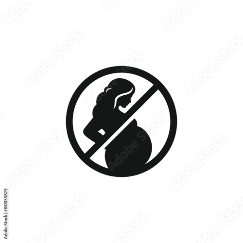 Pregnant forbidden vector. EPS 10 editable vector