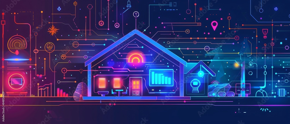 Smart Home Living Benefits Infographic with Connected Devices and Automation Features for Modern Living Efficiency Smart Home Living Benefits Infographic with Connected Devices and Automation Features for Modern Living Efficiency