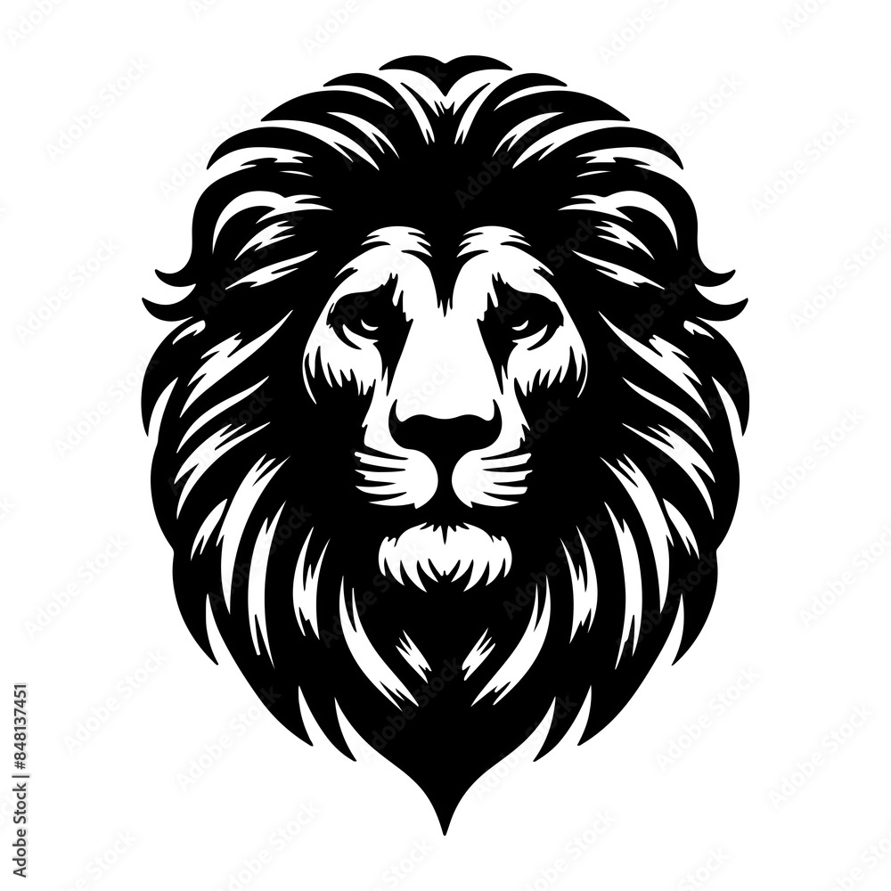 Lion Head Silhouette Vector Style Lion Head Silhouette Vector Style