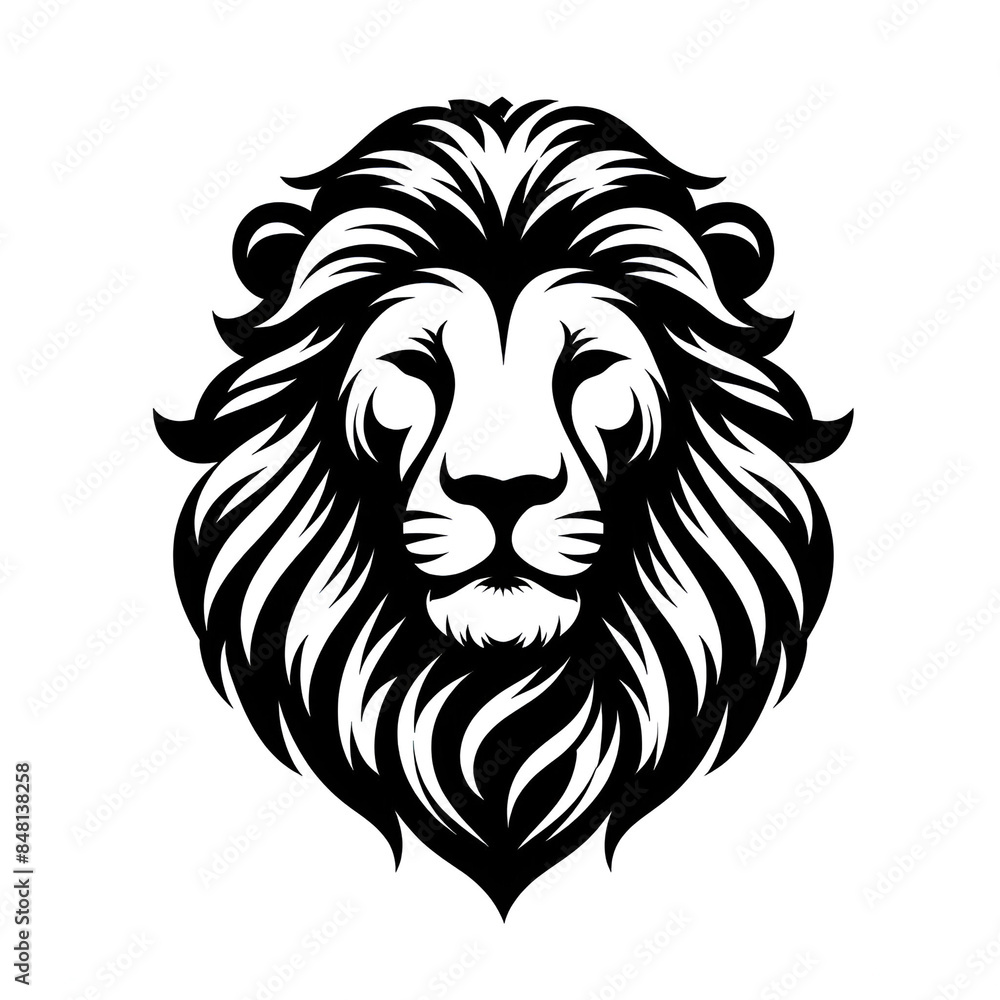 Lion Head Silhouette Vector Style Lion Head Silhouette Vector Style