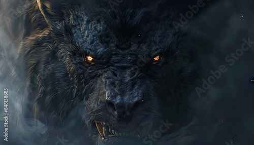 Fototapeta Naklejka Na Ścianę i Meble -  Legends speak of a mythical beast that once vanquished the advancing dark knights, its legacy immortalized in ancient tapestries and ballads