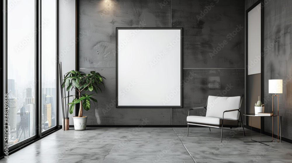 modern home, clean minimalist interior with empty frames on the wall, mockup modern home, clean minimalist interior with empty frames on the wall, mockup