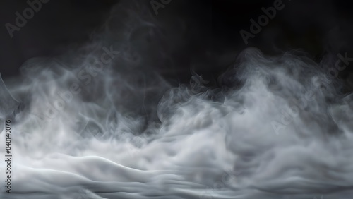 Fog and Mist Effect on Solid Black Background - Smoke Texture © pritam