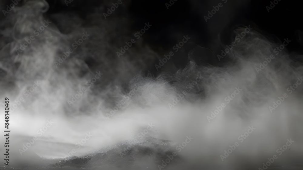 Fog and Mist Effect on Solid Black Background - Smoke Texture Fog and Mist Effect on Solid Black Background - Smoke Texture