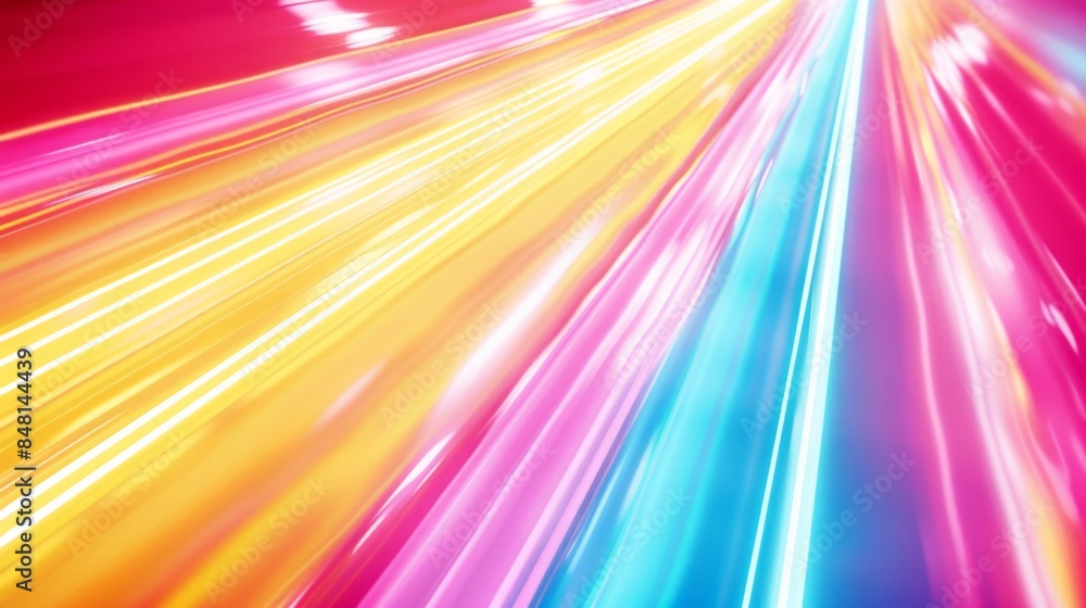 Fototapeta premium A colorful rainbow with a bright yellow stripe