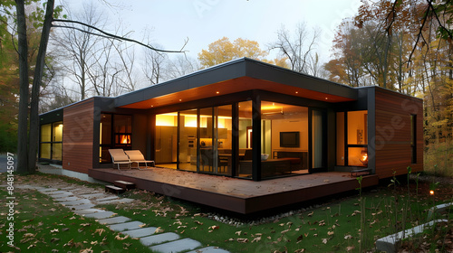 Modular home with a modernist approach and minimalist exterior