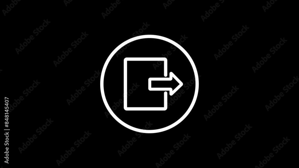 Animated of logout icon. logout button concept Animated of logout icon. logout button concept