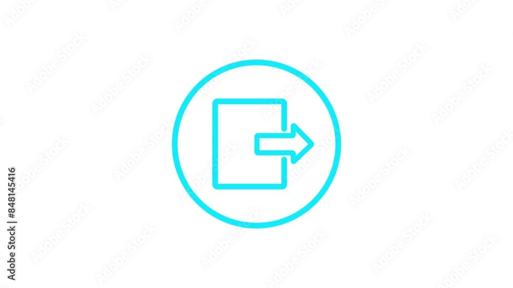 Animated of logout icon. logout button concept Animated of logout icon. logout button concept