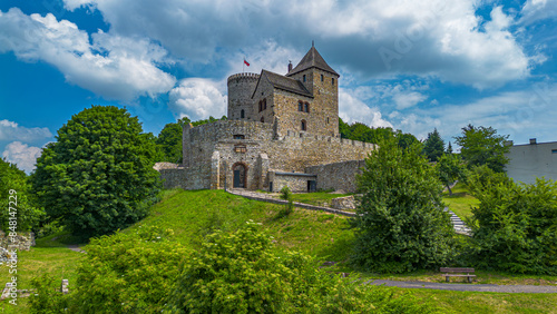 Medieval castle in Bedzin - aerial view. Poland