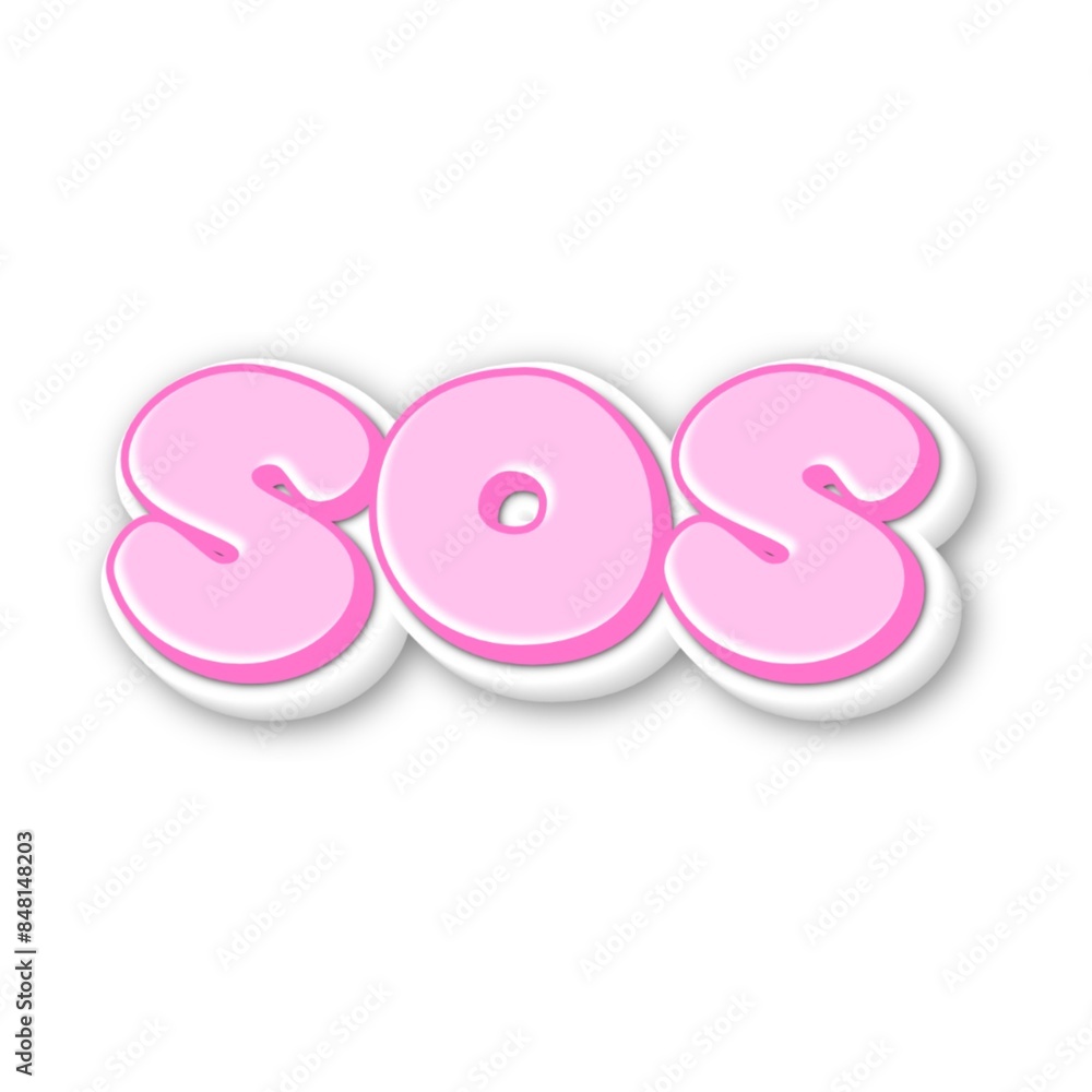 3D SOS text poster art 3D SOS text poster art
