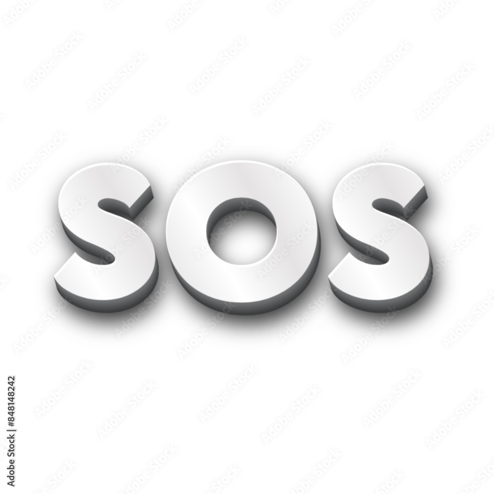 3D SOS text poster art 3D SOS text poster art
