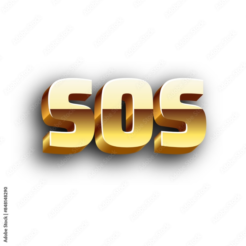 3D SOS text poster art 3D SOS text poster art