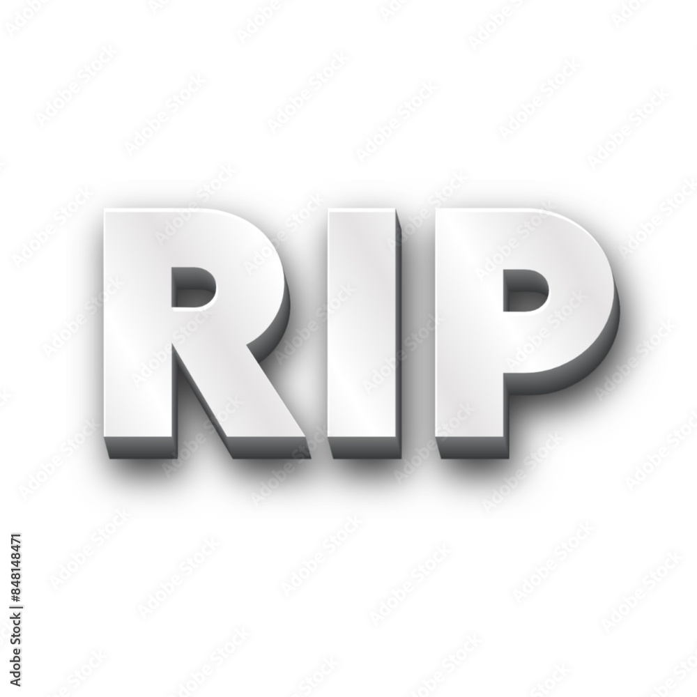 3D Rest in peace text poster 3D Rest in peace text poster