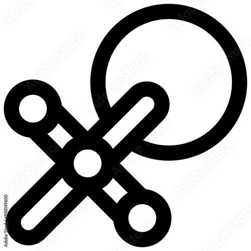 Jacks. Editable stroke vector icon.