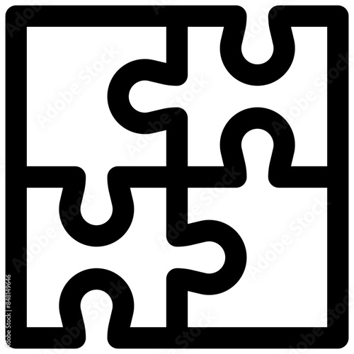 Puzzle. Editable stroke vector icon.