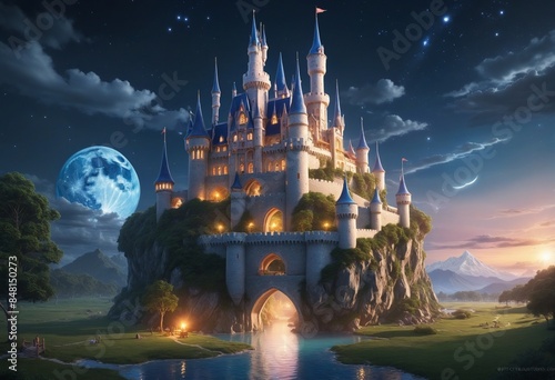 magical fairy tale castle illustration photo
