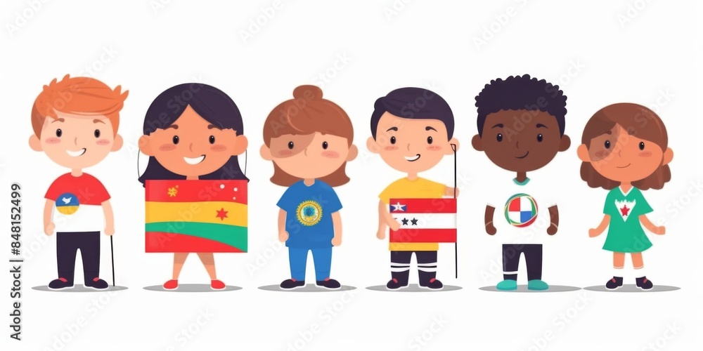 3 girls and 2 boys fans of germany with country flags 3 girls and 2 boys fans of germany with country flags