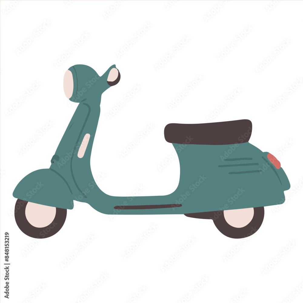 retro scooter cartoon character design flat vector illustration retro scooter cartoon character design flat vector illustration