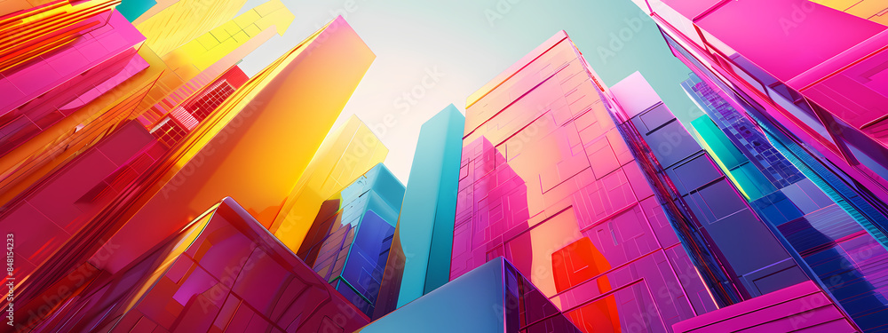 Colorful Urban Landscape: Geometric Vibrancy Colorful Urban Landscape: Geometric Vibrancy