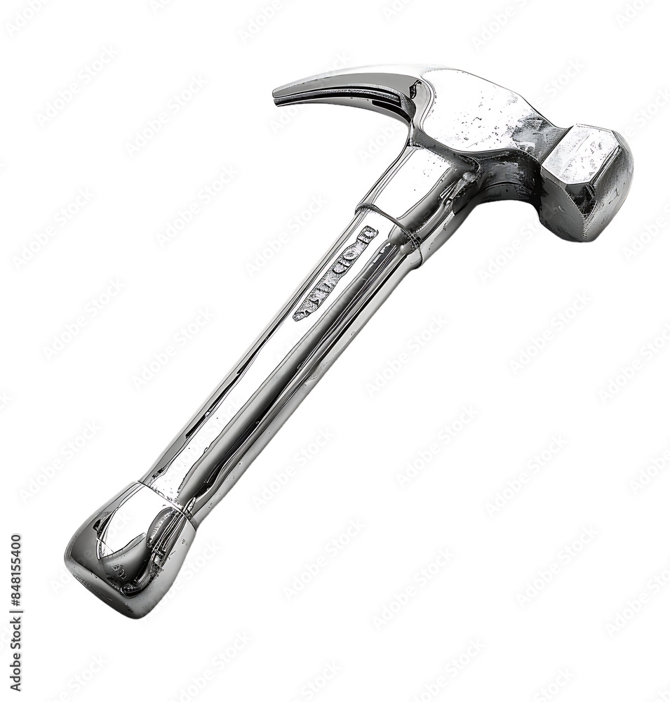 Silver hammer on transparent isolated background Silver hammer on transparent isolated background