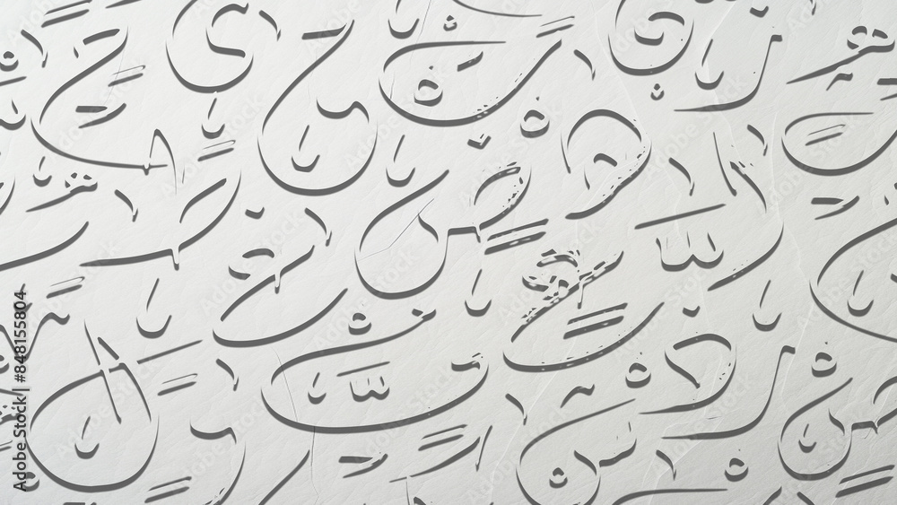 Arabic calligraphy wallpaper on a white wall with a black interlocking background subtitles Arabic calligraphy wallpaper on a white wall with a black interlocking background subtitles