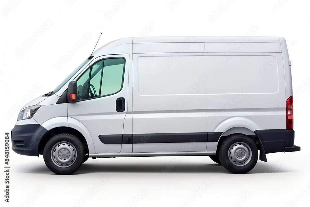 Delivery van isolated on white background mockup. Copy space Delivery van isolated on white background mockup. Copy space