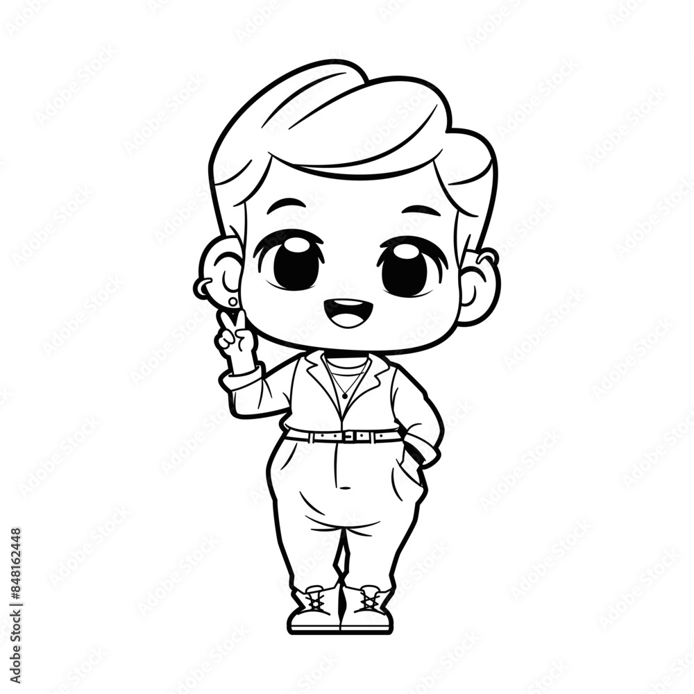 Vector Cute Boy Character Cartoon Illustration Isolated Vector Cute Boy Character Cartoon Illustration Isolated