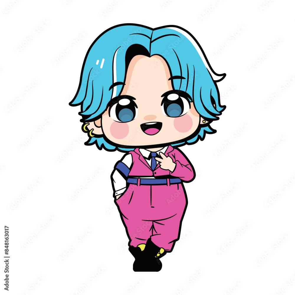 Vector Cute Character Boy Idol Kpop Cartoon Illustration Isolated Vector Cute Character Boy Idol Kpop Cartoon Illustration Isolated